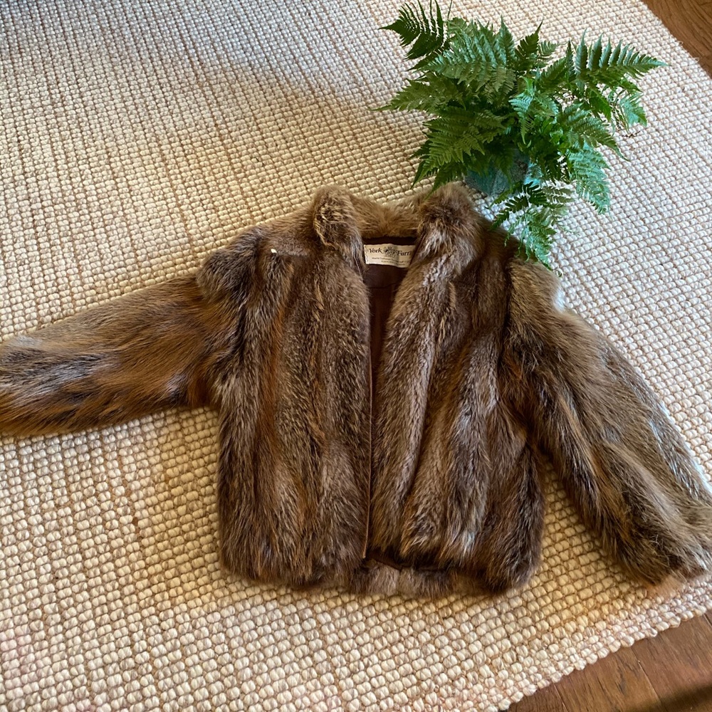 Blond beaver  bomber jacket!
